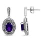 Haus of Brilliance Purple Amethyst & Diamond Dangle Earrings - image 3