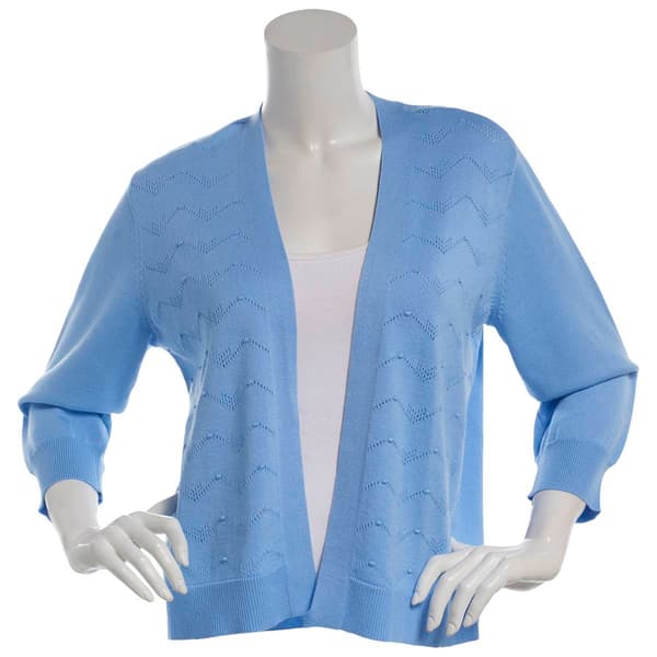 Womens 89th & Madison 3/4 Length Sleeve Solid Cardigan - image 