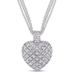 Diamond Classics(tm) Sterling Silver Diamond Heart Necklace