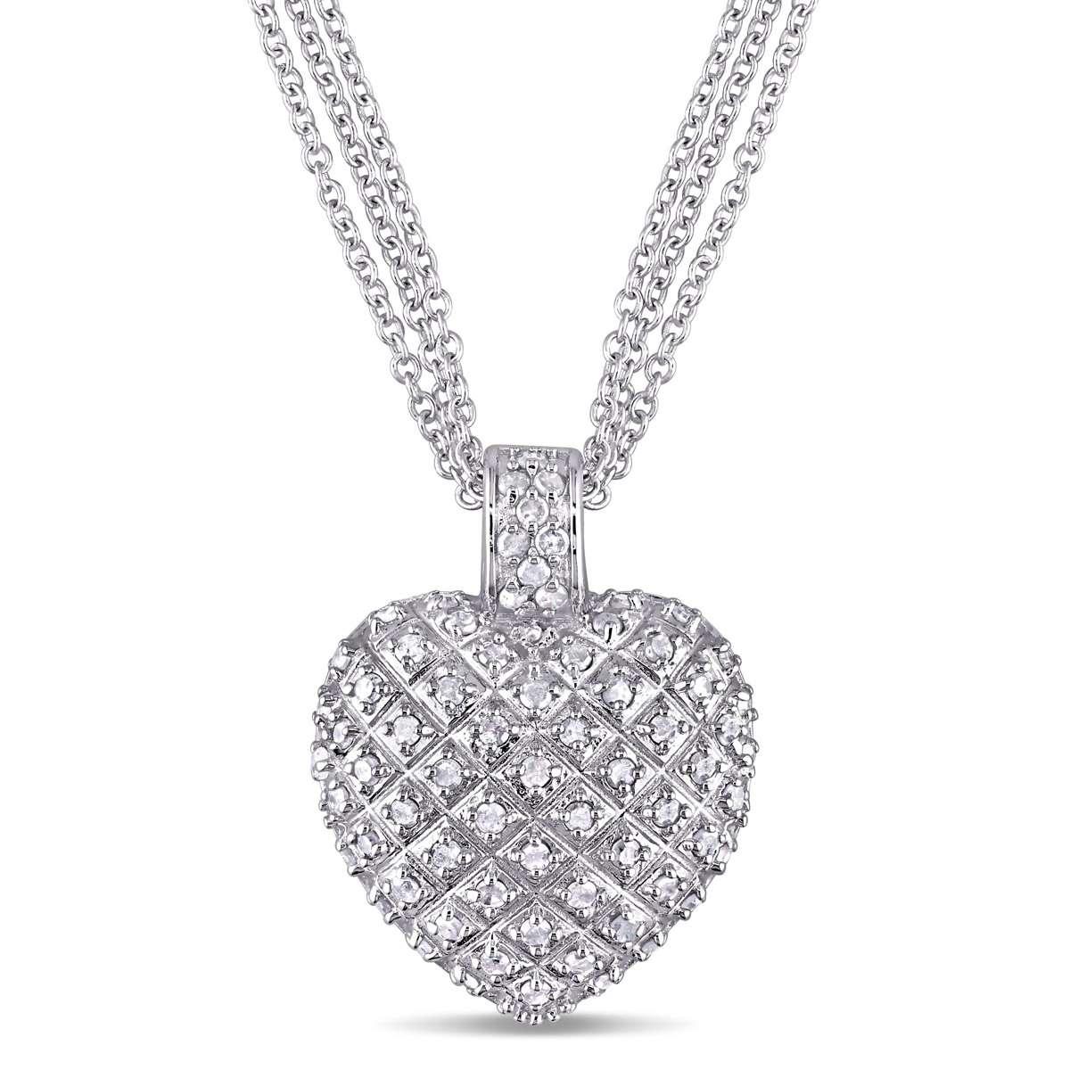 Diamond Classics(tm) Sterling Silver Diamond Heart Necklace