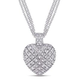 Diamond Classics&#40;tm&#41; Sterling Silver Diamond Heart Necklace