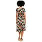 Womens Tiffany & Grey Short Sleeve Floral A-Line Dress-Black/Rust - image 4