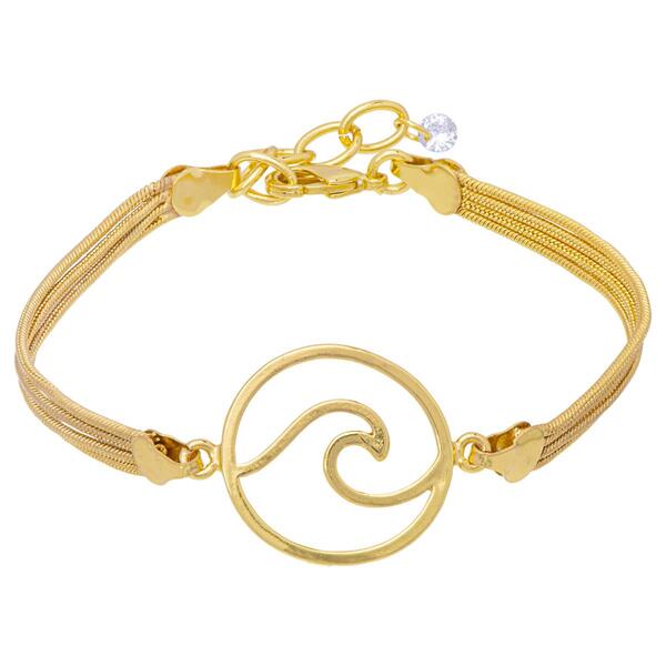 Gold Plated Round Wave Bracelet - image 