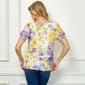 Womens Sara Michelle Short Sleeve Keyhole Neck Floral Blouse - image 2