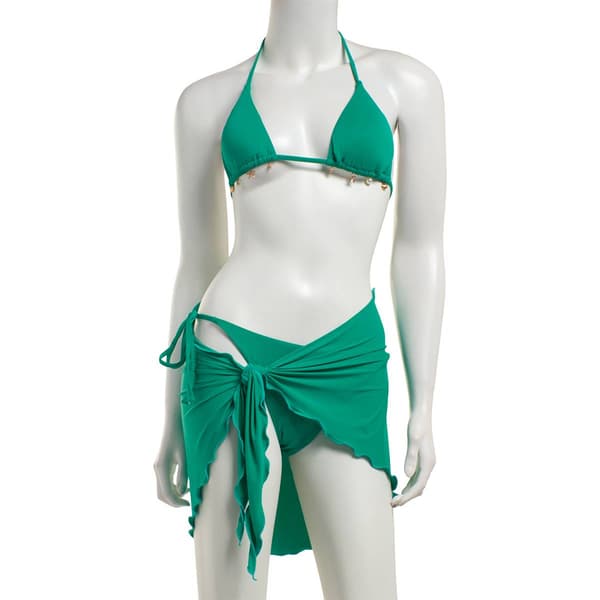 Juniors Mykonos Blue 3pc. Emerald Swim Set with Sarong