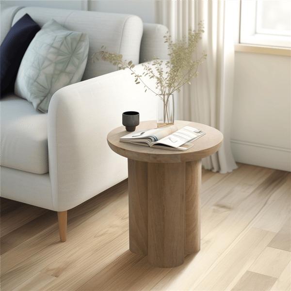Sagebrook Home Modern Mango Wood Round Accent Table