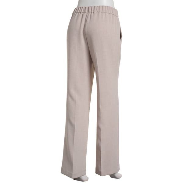 Womens Kasper Solid Fly Front Elastic Back Pants