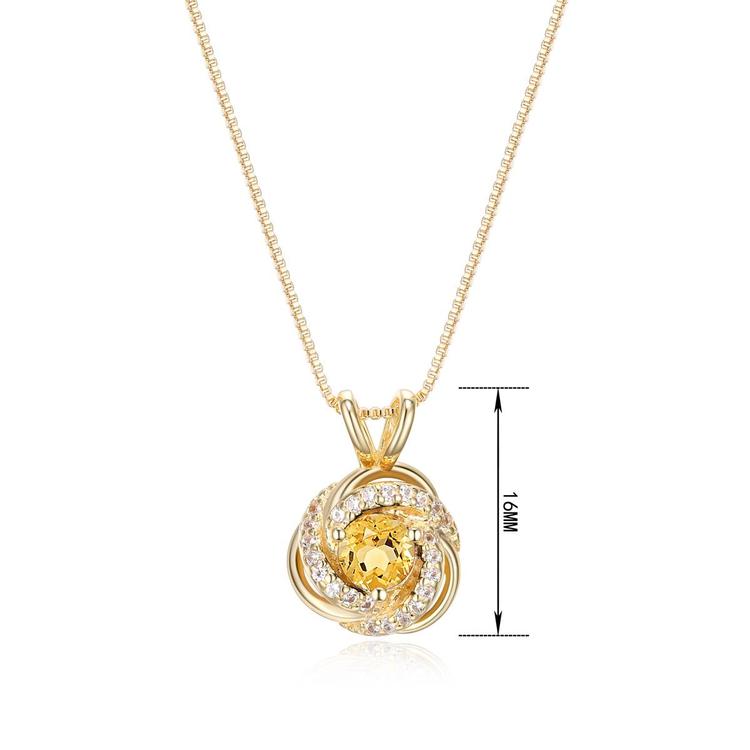 Forever Facets 18kt. Gold Citrine Love Knot Necklace
