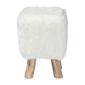 bali & pari Scotlyn Faux Fur Footstool with Teak Wood Legs - image 2
