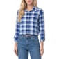 Womens NY Collection Long Sleeve Button Down Plaid Top - image 1