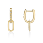 Brilliant Grown Lab-Grown Diamond Drop Huggie Hoop Earrings - image 3