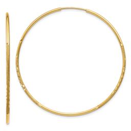 Gold Classics(tm) 14kt. 46mm Diamond Endless Hoop Earrings