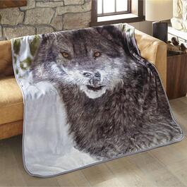 Shavel Home Products Hi Pile Wolf Oversized Luxury Throw