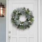 Puleo International Pre-Lit Flocked Wreath with Pinecones - image 2
