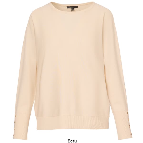 Womens Adrianna Papell Long Sleeve Button Cuff Sweater