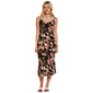 Juniors Wallflower Drape Neck Colorful Floral Midi Slip Dress - image 1