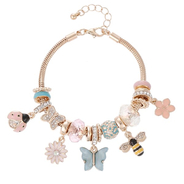 Beautiful Blessings Ladybug/Butterfly/Bee/Charm Snake Bracelet - image 