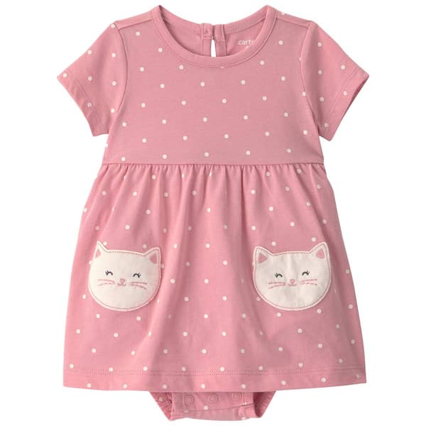 Baby Girl (3-24M) Carter''s(R) Polka Dot & Cat Sunsuit