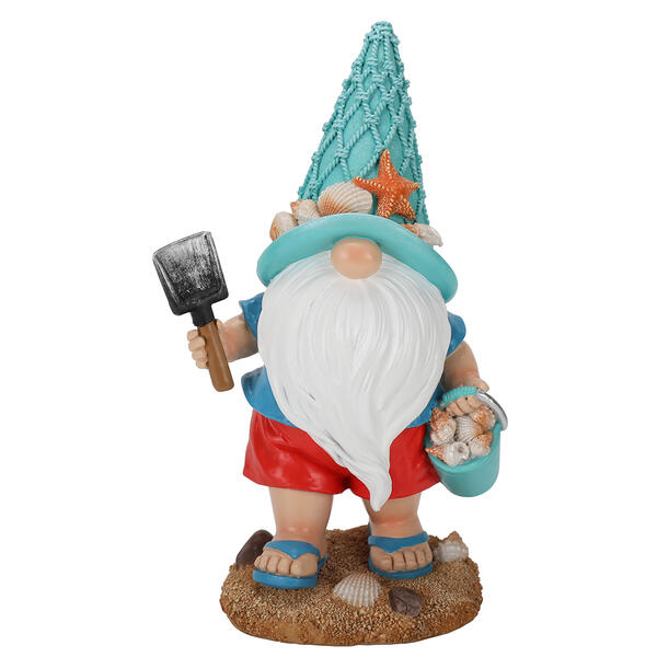 Resin Gnome w/ Shovel & Bucket Full of Shells - image 