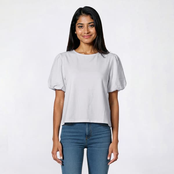 Womens Nanette Lepore Short Puff Sleeve Solid Tie Back Blouse - image 