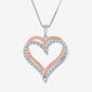 Nova Star&#40;R&#41; Rose Plated Silver Lab Grown Diamond Heart Pendant - image 1