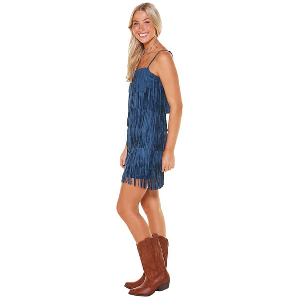 Juniors Trixxi Suede Fringe Sheath Dress