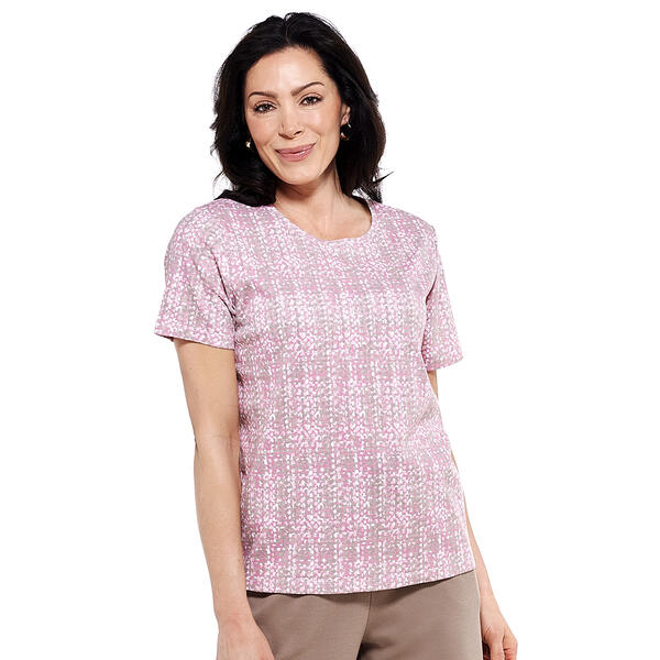 Womens Hasting & Smith Short Sleeve Abstract Square Crew Neck Tee - image 