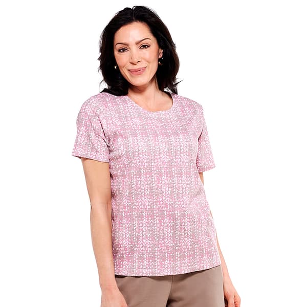 Womens Hasting & Smith Short Sleeve Abstract Square Crew Neck Tee - image 