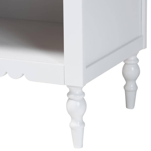 Baxton Studio Roni Modern White Wood 1-Drawer Nightstand