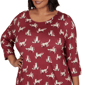 Plus Size Emaline Key Items 3/4 Sleeve All Over Fox Tee - image 5