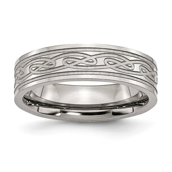 Mens Gentlemen's Classics&#40;tm&#41; Flat Laser Etched Celtic Knot Band - image 