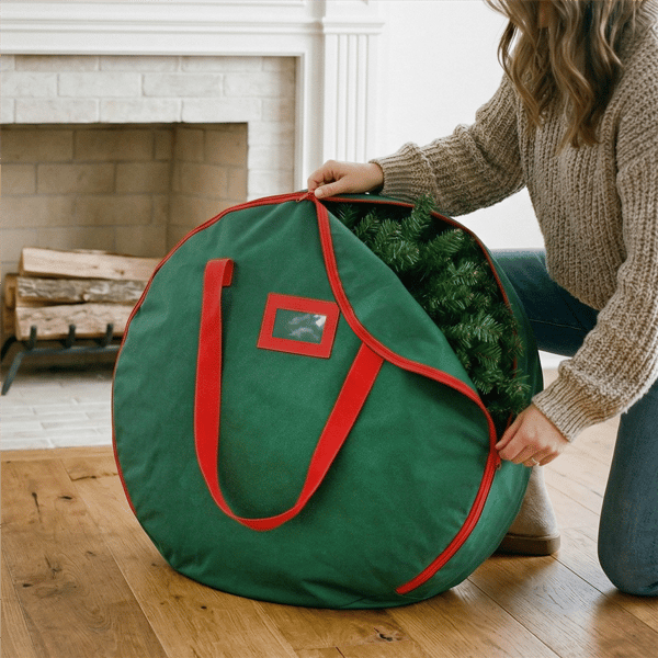 Puleo International 24in. Christmas Artificial Wreath Storage Bag