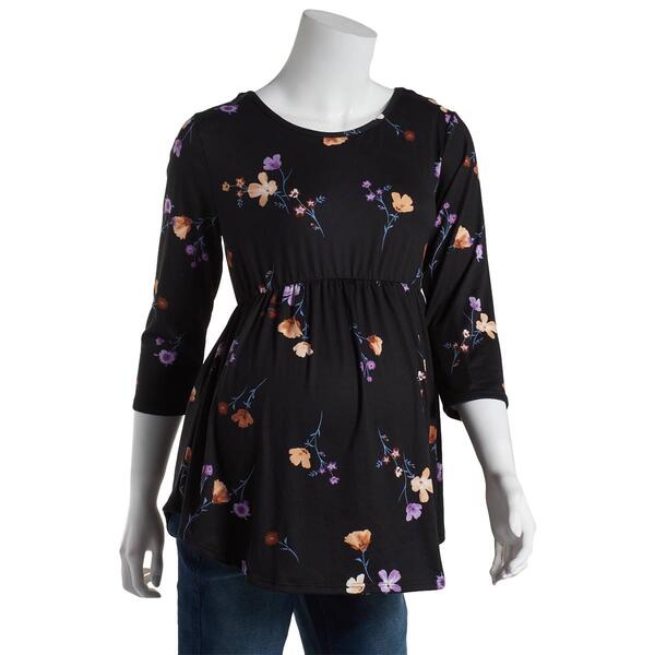 Womens Due Time 3/4 Sleeve Cross Back Maternity Blouse - image 