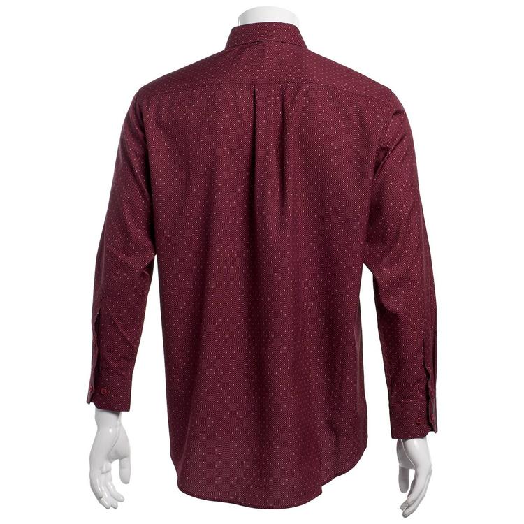 Mens Tom Baine Regular Fit Performance Dress Shirt - Burgundy