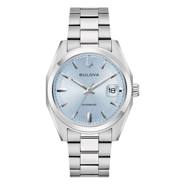 Mens Bulova Surveyor Light Blue Dial Bracelet Watch - 96B469