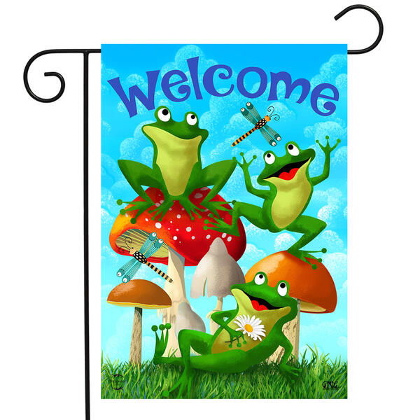 Briarwood Lane Happy Frogs Garden Flag - image 