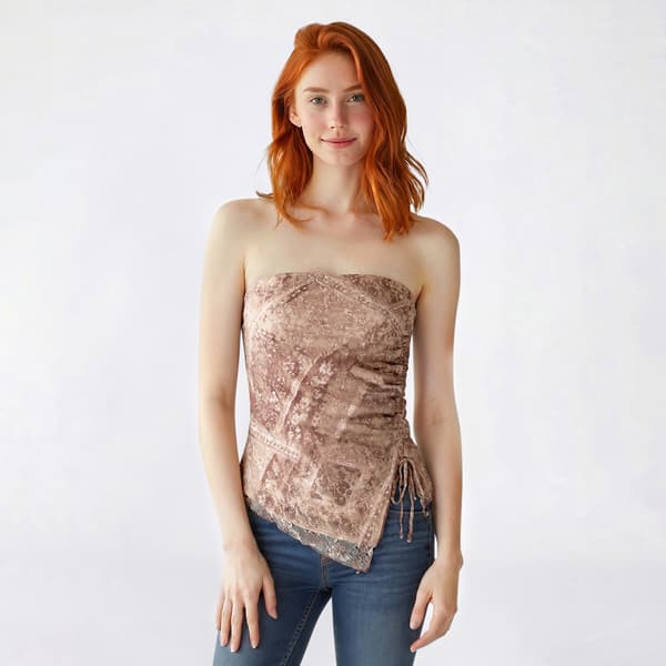 Juniors Madden Girl Print Ruch Asymmetrical Tube Top
