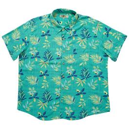 Mens Big & Tall Joe Marlin Floral Button Down Shirt - Aquamarine