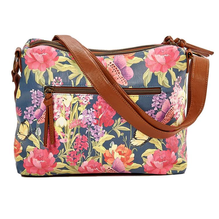 Stone Mountain Primo Floral Irene Tote - Denim/Tan