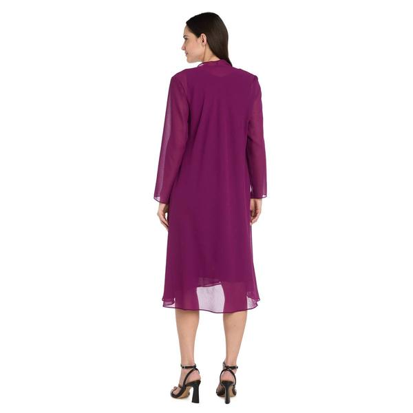 Womens R&M Richards Long Sleeve Bead Jacket Dress