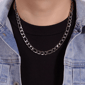 Mens Lynx Stainless Steel Figaro Chain Necklace & Bracelet Set - image 2