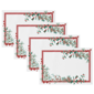 Threadmade Winter Holiday Berry Fabric Placemat - Set of 4 - image 1