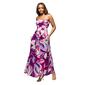 Womens 24/7 Comfort Apparel Purple Floral Strapless Maxi Dress - image 3