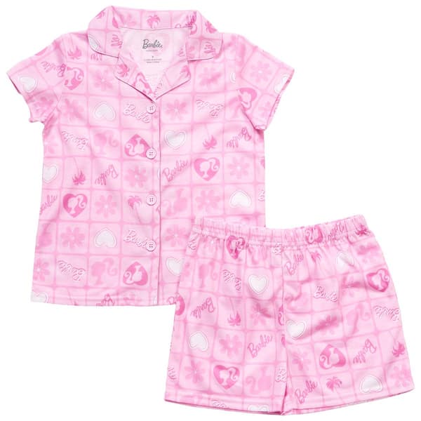 Girls Barbie&#40;R&#41; 2pc. Checkered Coat Pajama Set - image 