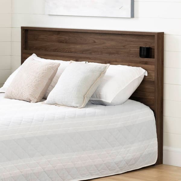 South Shore Tao Natural Walnut Full/Queen Headboard w/ Shelf