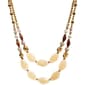 Ashley Cooper(tm) Shiny Gold-Tone 2 Row Mixed Bead & Stone Necklace - image 1
