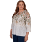 Plus Size Alfred Dunner Classics 3/4 Sleeve Autumn Leaves Blouse - image 3