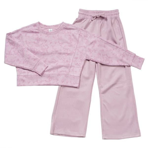 Girls (7-12) 90 Degree(R) by Reflex Tie Dye Top & Wide Scuba Pants - image 