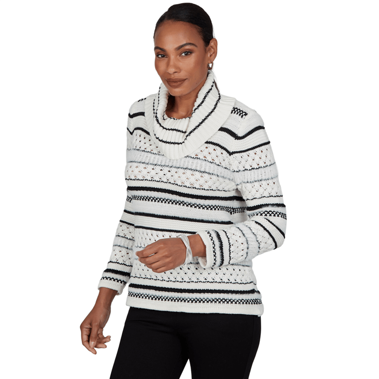 Petite Hearts of Palm Wrapped in Rubies Stripe Sweater