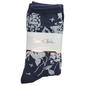 Womens Sam & Olivia 6Pk Navy Flower Roll Cuff Crews - image 1